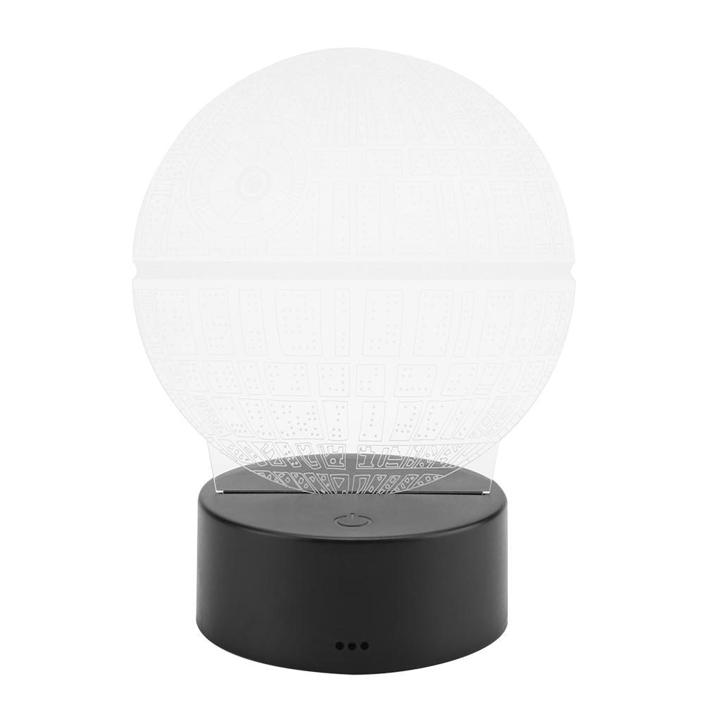 Night Light ABS Base Holder Planet Pattern Lamp Touch Switch (Black Without Remote Control)