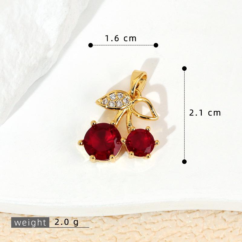 Cherry Pendant Necklace & DIY Earrings Set