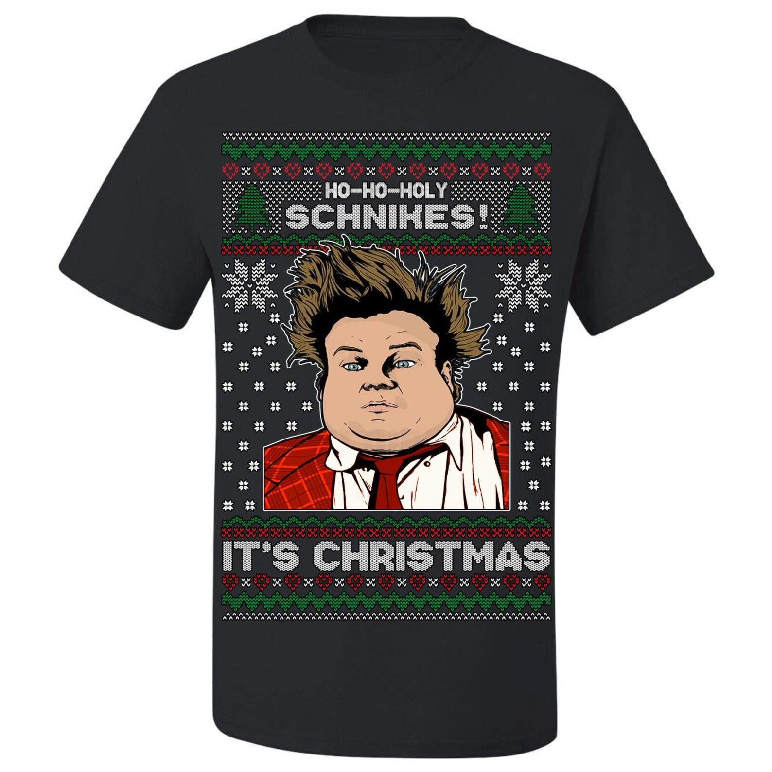 Ugly Christmas T-Shirt Ho Ho Holy Schnikes It s Christmas Tommy Boy Tee Shirt S