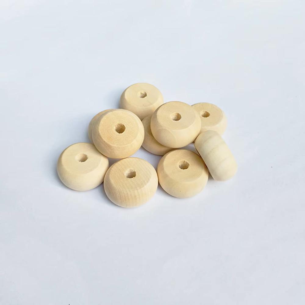 20pcs Rondelle Shape 14x9mm 20x12mm 23X12mm 30x20mm Natural Wood Loose Handcraft Beads for DIY Crafts Jewelry Making Accessories