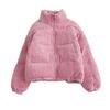 Winter Warm Women's Padded Corduroy Jacket Quilted Down Puffer Coat Thickened Zip Up Long Sleeve Outerwear