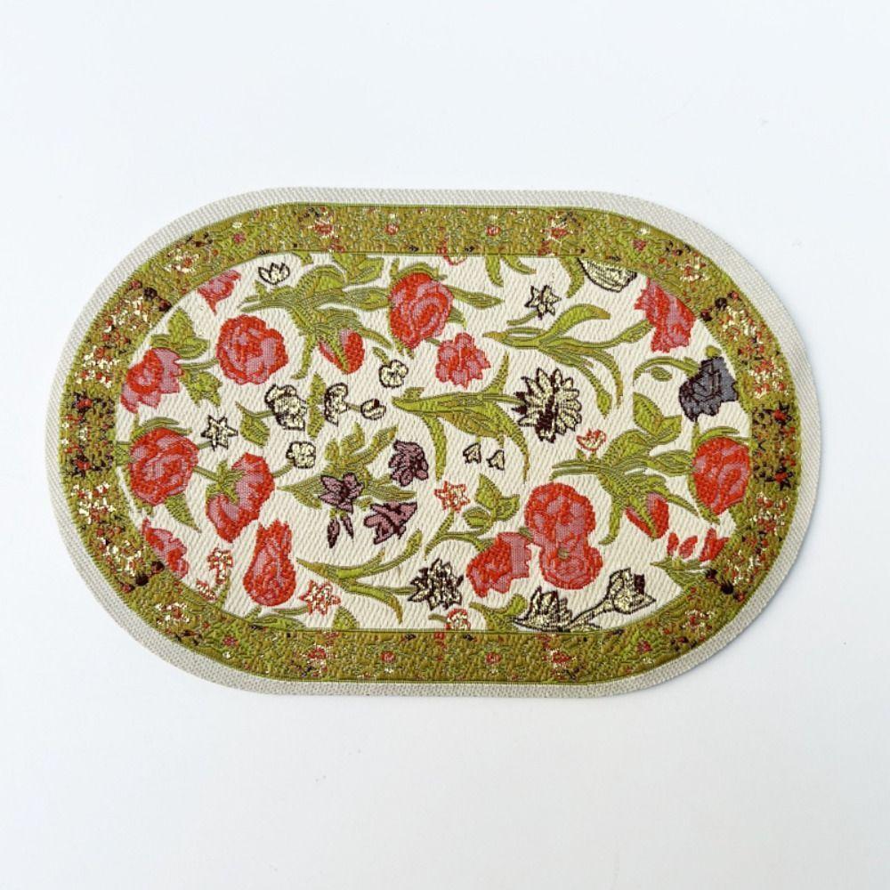 Multicolor Dollhouse Carpet Toy Doll Accessories Oval Round Miniature Weaving Rug Playing House Turkish Style Floor Covering Mat