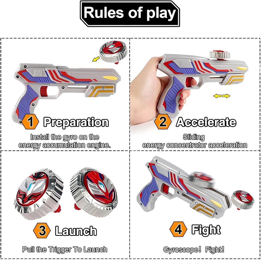 3T6B Burst Spinning Top with Launcher, Peonza Juguete Battle Tops Burst Turbo, Colour Blue, Toy Compatible with the Entire Range