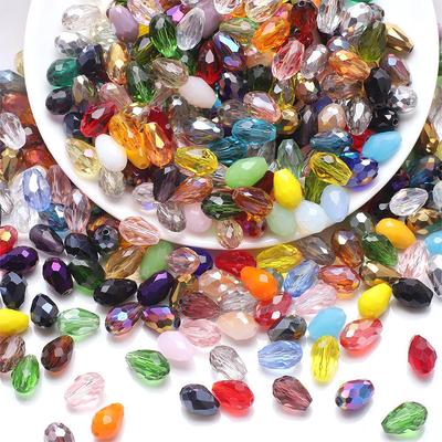 8*12 Middle-Hole Water Drop Glass Pendant Set for DIY Jewelry & Earrings