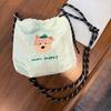 Cute Embroidery Women'S Drawstring Shoulder Bag Cartoon College Girls Book Tote Shopping Bags Large Capacity Female Handbags