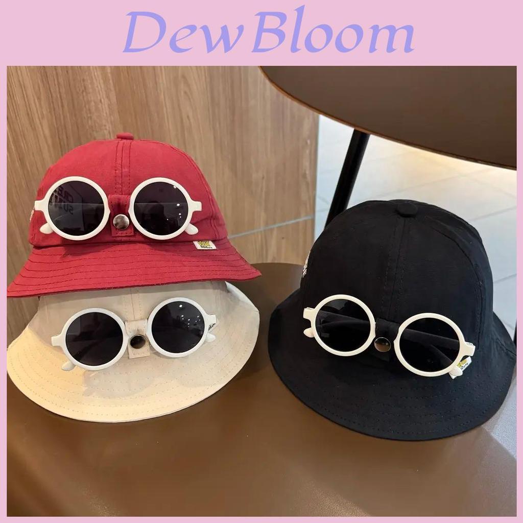 Summer Childrens Cotton Fisherman Hat With Removable Sunglasses Sun Protection For Outdoor Play