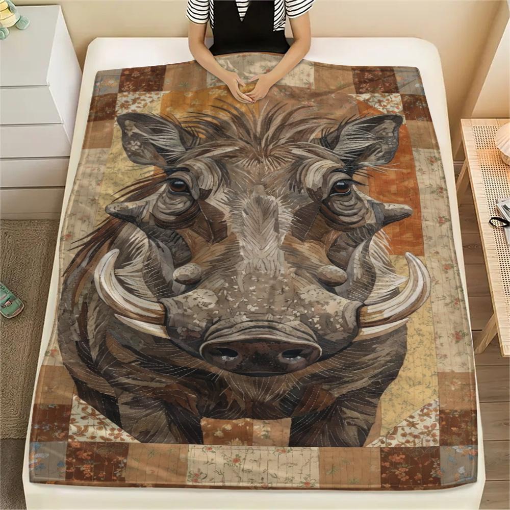1PC Structural composition Print FlAannel Blanket, High quality Comfortable for All Seasons, Home Decor, Warmth and Comfort
