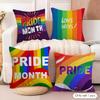 Funny Lgbt Cushion Cover Natural Linen Organic Fabric DoubleSided Printing Couch Pillow Covers Home Decor