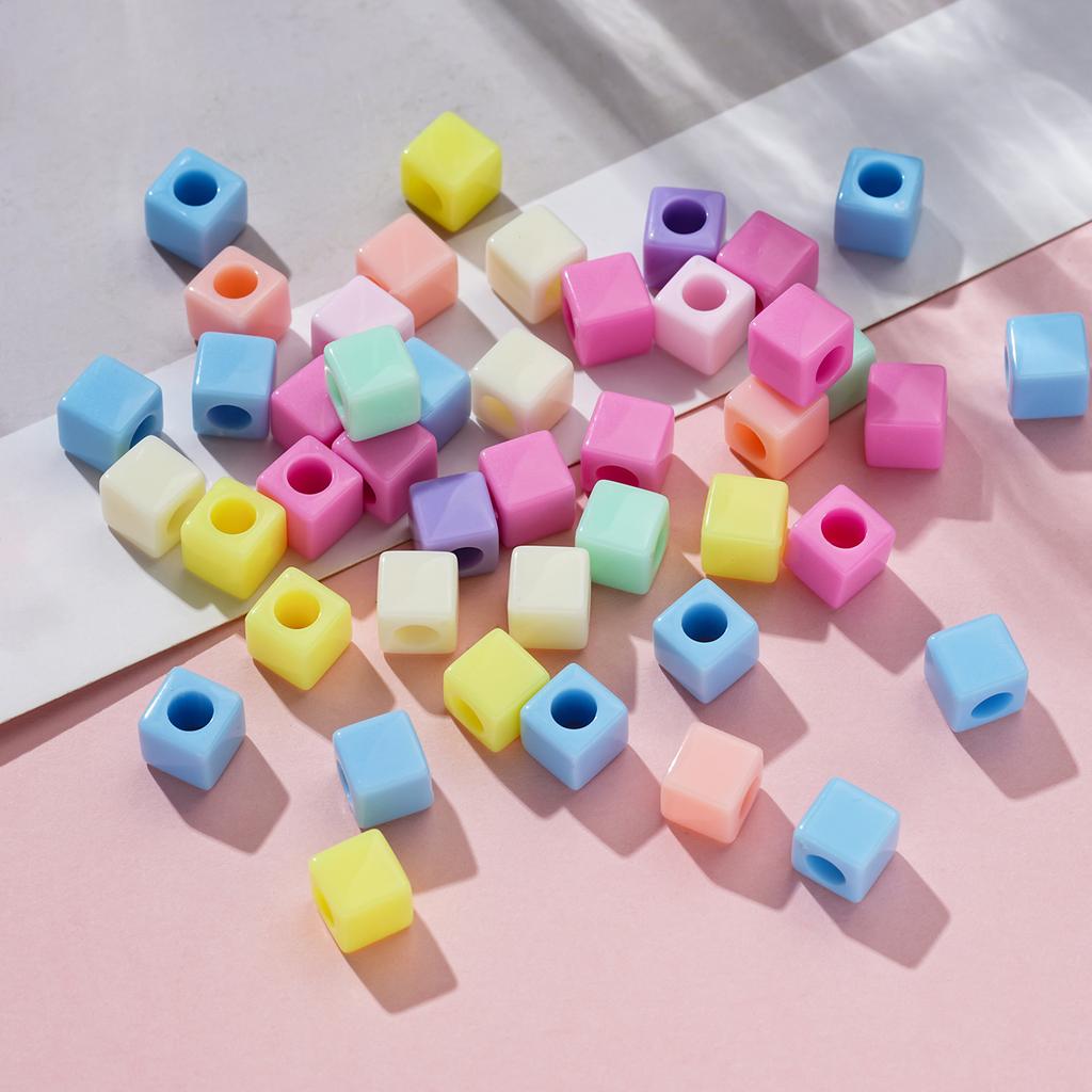 Acrylic 7mm Square Hole Beads Loose Beads Handmade DIY Jewelry Accessories