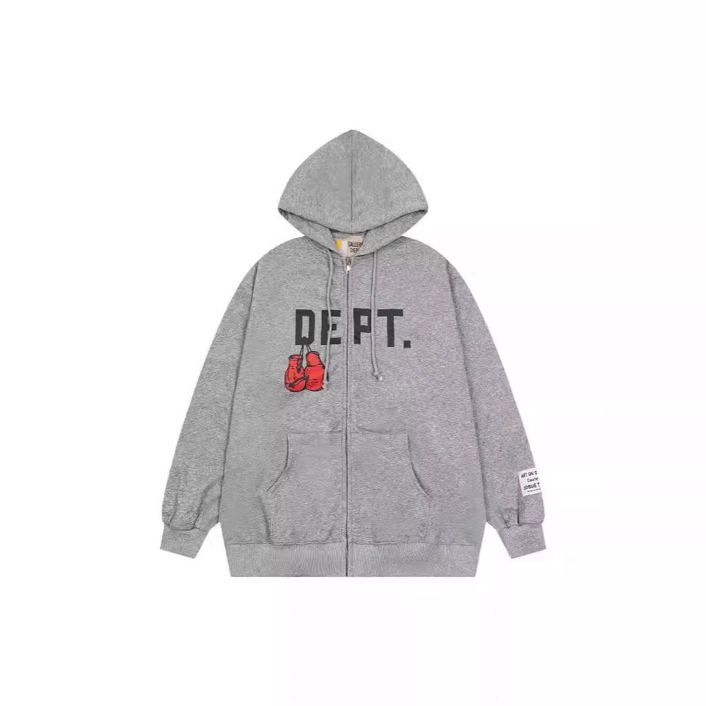 2024 New Trendy GALLERY DEPT High-Quality Pure Cotton Casual Loose Unisex Zipper Hoodie Sweatshirt