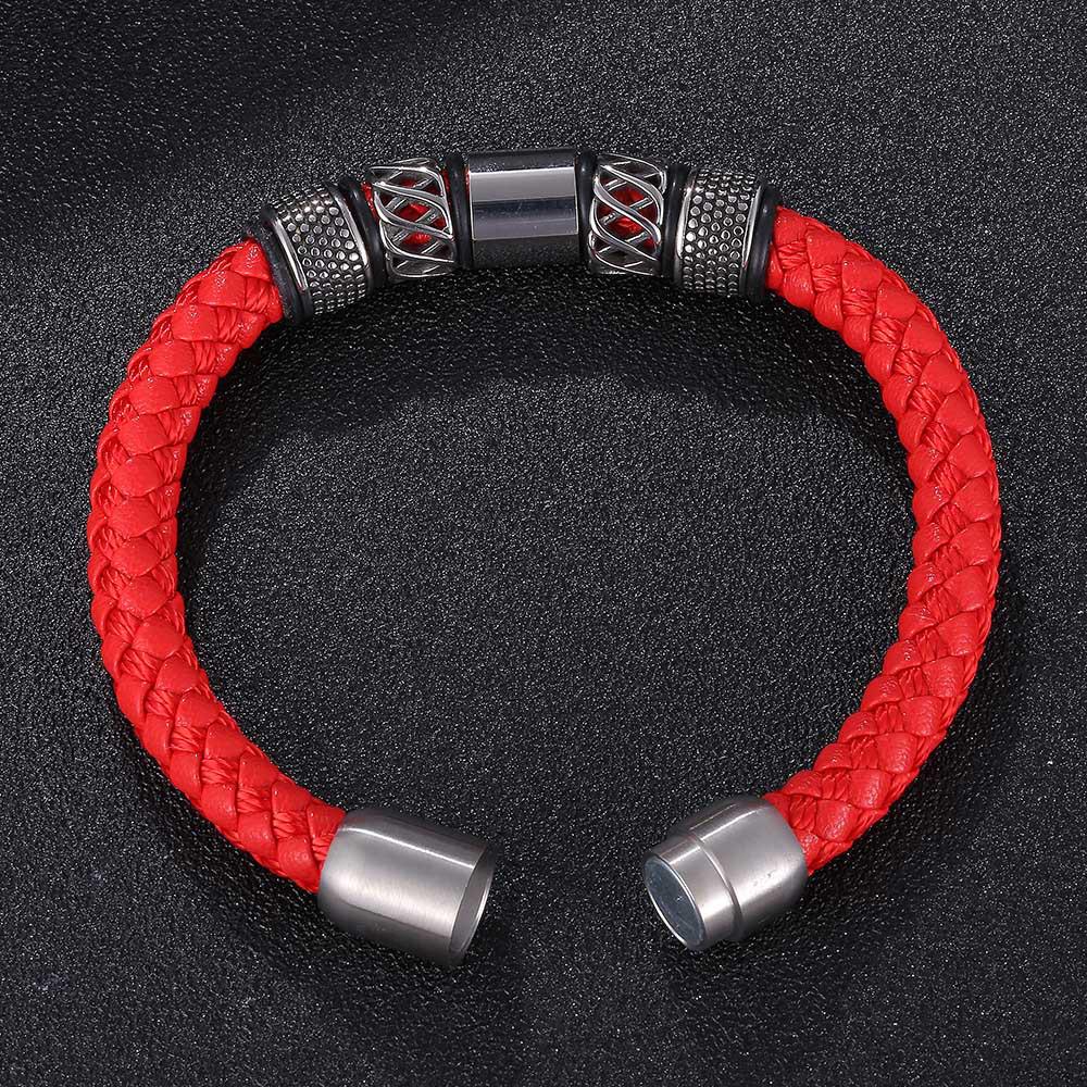 European Retro Woven Leather Bracelet - New Punk Style, 4 Colors Available
