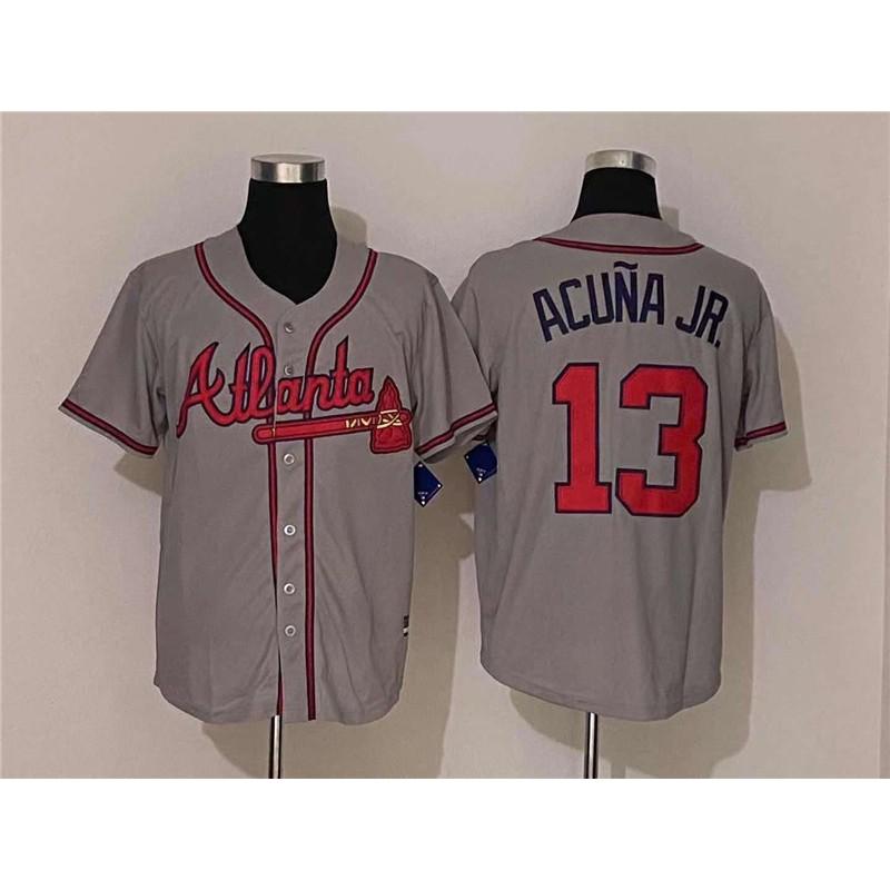 Mens Atlanta Braves 13 Embroidered Baseball Jersey Unisex Sportswear Running Gym Casual Wear