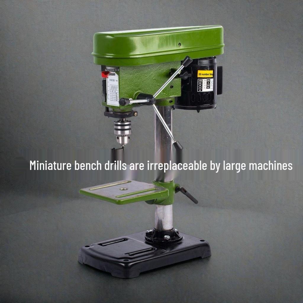 13mm Compact Bench Drill 220V for Metal & Woodworking, Lightweight Electric Desktop Drill Press with Multifunctional Variable Speed.
