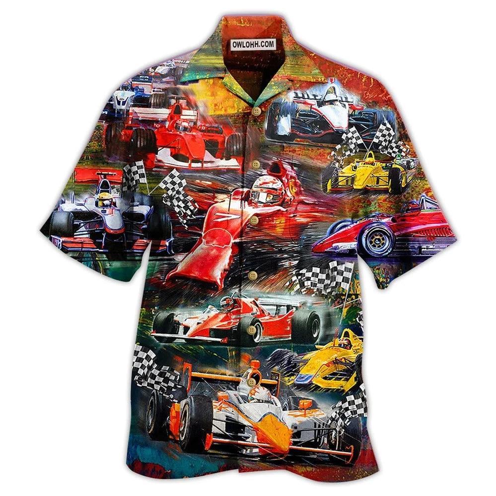 Hawaiian Men Shirt 3D Car Print Short Sleeve Blouse Summer Beach Vacation Single Breasted Fashion Lapel Men's Clothing