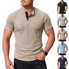 Men's Casual Lightweight Raglan Sleeve Henley Shirt Soft Breathable Fabric Short Sleeve Summer Top Comfortable Fit