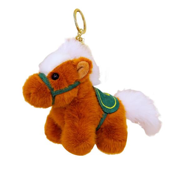 Realistic Pony Plush Keychain 2026 Year of The Horse Plush Keyring Cute Pony Doll Soft Stuffed Animal Birthday Gifts for Kids