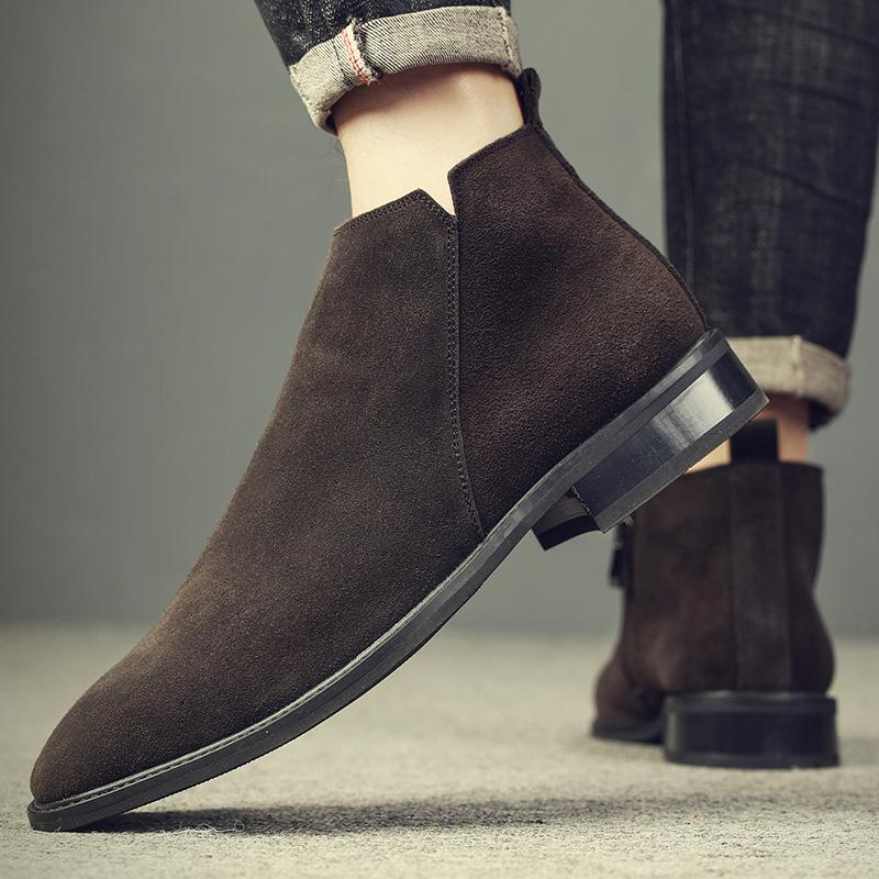

Winter new Martin boots men s high-top shoes medium-top short boots outdoor men s boots heightening medium tube Chelsea boots men s 44