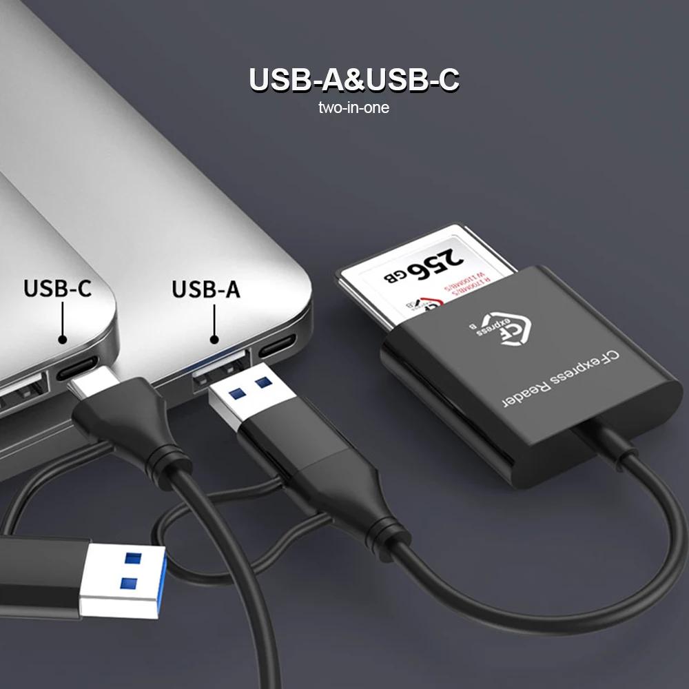 10Gbps CFexpress Type B Card Reader Writer USB3.2 Gen2 USB-C CFe Card Reader for Android Windows XP/Vista/7/8/8.1/10/11 Mac OS