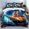 Fantasy Ship Canvas Decor Set Bedding Set with 1 Duvet Cover 2 Pillowcases Single Double King Queen Gift