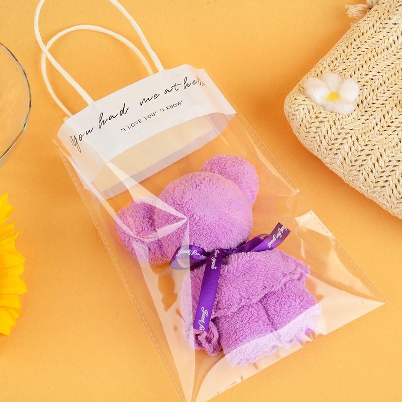 Bear-Shaped Soft Coral Fleece Towel - Cute Souvenir for Weddings, Kids, Holidays, or Kindergarten Opening Gifts