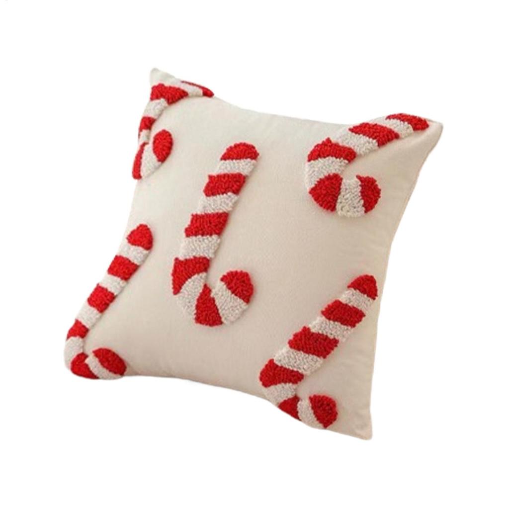 Christmas Cane Sugar Pillow Cover Zipper Closure Decorative Living Room Car Office Pillowcase 2026 Xmas Navidad Party Supplies