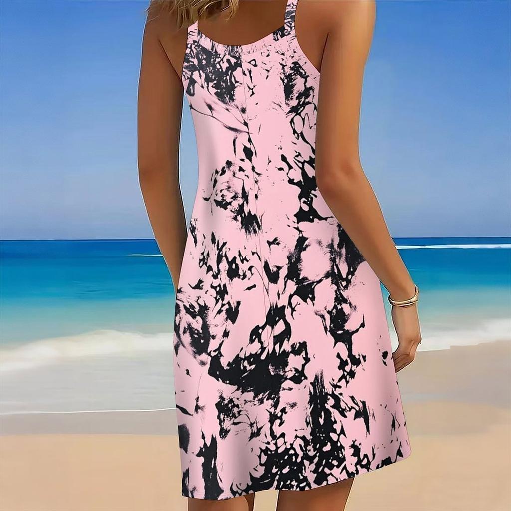 Women's Beach Dress Mini Dress Print Casual Modern Dress Sleeveless Loose Fit Outdoor Daily Summer