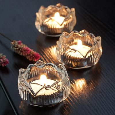 1 buc Suport de lumânare Lotus din cristal, Sfeșnic romantic pentru aromaterapie pentru decor de petrecere în bar, Decor pentru casă Cină la lumina lumânărilor