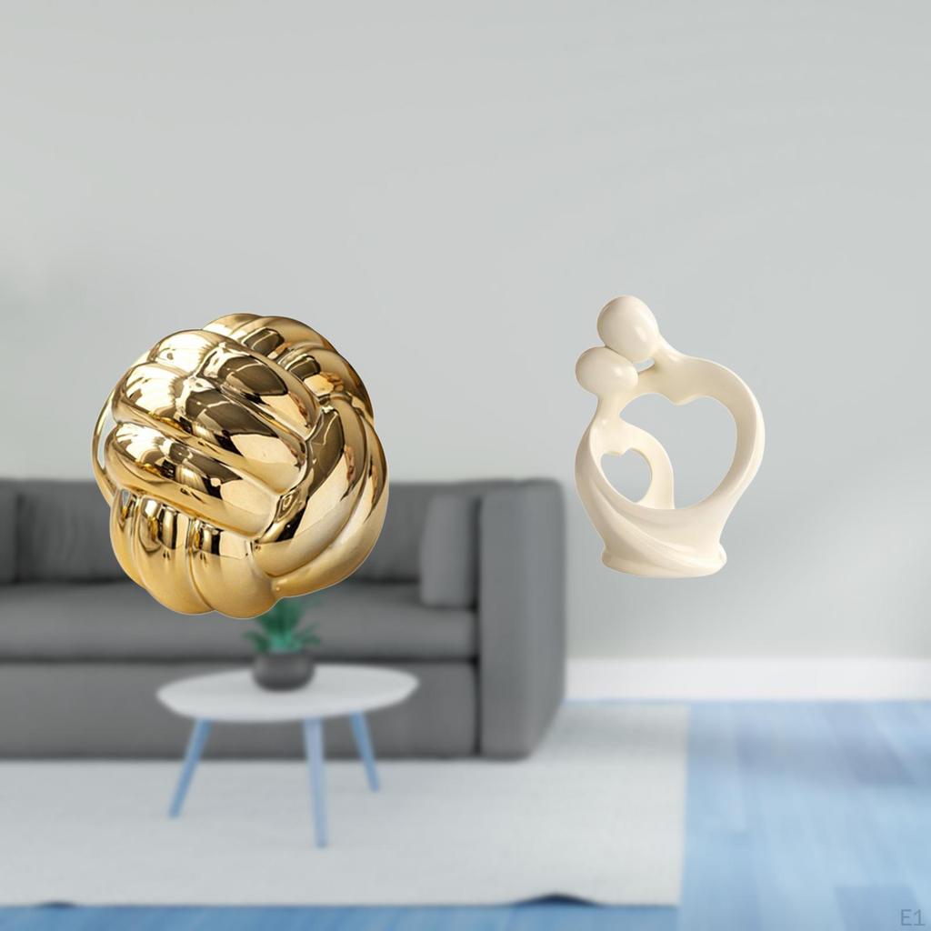 Aesthetic Yarn Ball Sculpture Ceramic Figurine Artistic Collection Ornament for Friends Living Room