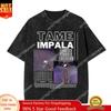 Vintage Πλυμένα Pop Rock Μπάντα Tame Impala Currents Γραφικό Τυπωμένο T-Shirts Άνδρες Γυναίκες Καθημερινό Βαμβακερό Oversized Κοντομάνικο T-Shirt