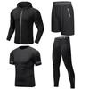 Men's Quick-Dry Reflective Running & Fitness Suit - 4-Piece Set
