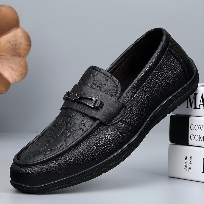 

Мужская обувь весна и осень новая мода универсальная платформа деловая повседневная кожаная обувь на одной педали 44