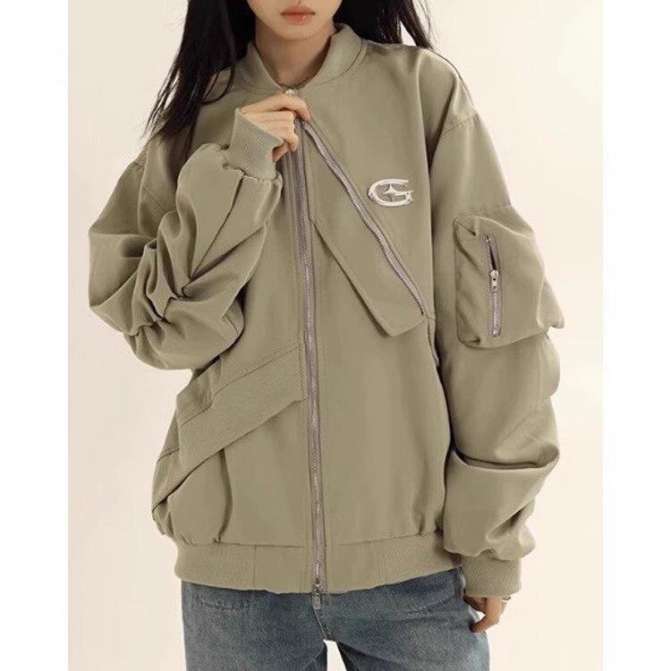 Design Niche Flight Suit Jacket, Cotton-padded Jacket, Women's Autumn and Winter Baseball Uniform, Overalls, Cotton Jacket