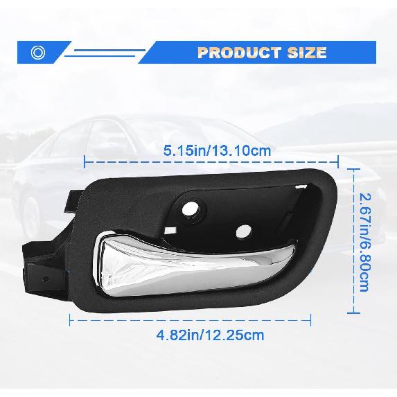 79542 Front Driver Side Interior Door Handle Compatible With 2003 2004 2005 2006 2007 Honda Accord,Black