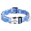Printed Nylon Personalized Dog Collar Custom Dog Collar Floral Puppy Necklace Engraved Name for Small Medium Large Dogs Bulldog