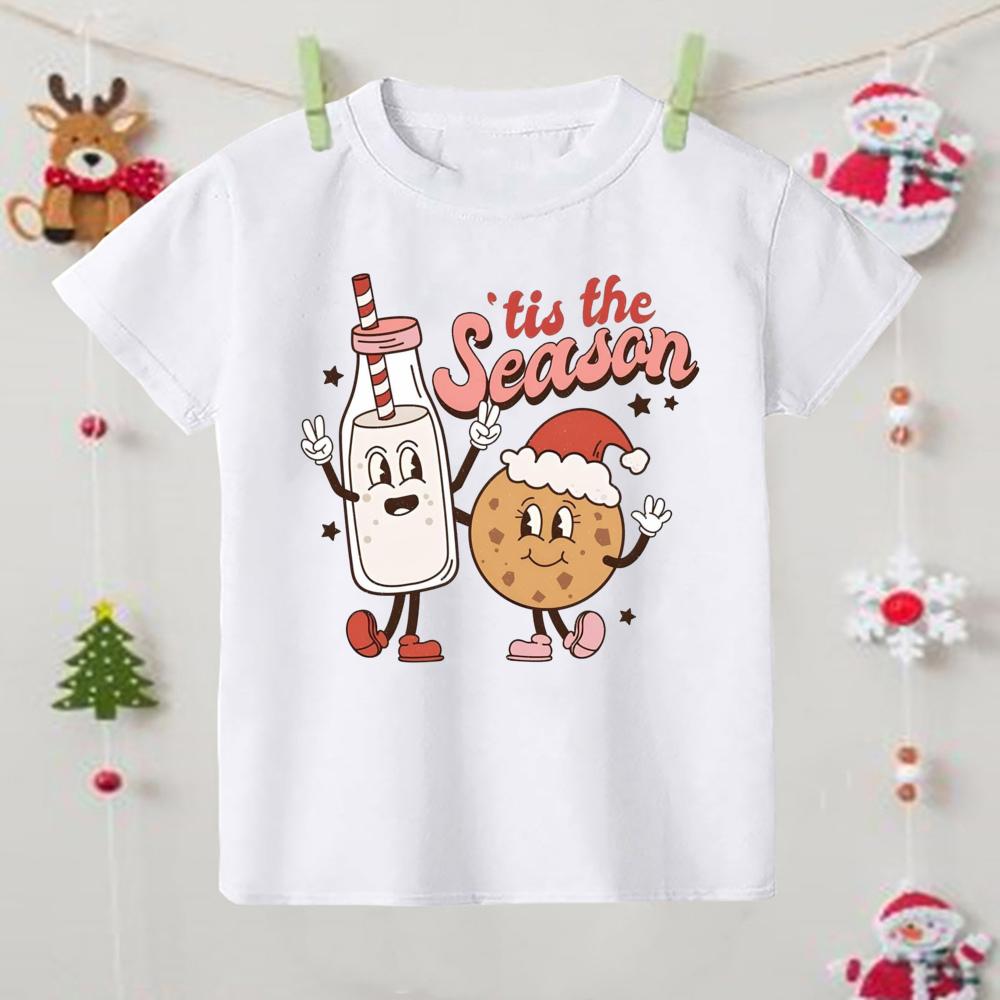 Its The Most Wonderful Time of The Year Print Kids Shirts Christmas Party Boys Girls Outfit Holiday Child Tshirt Xmas Clothes