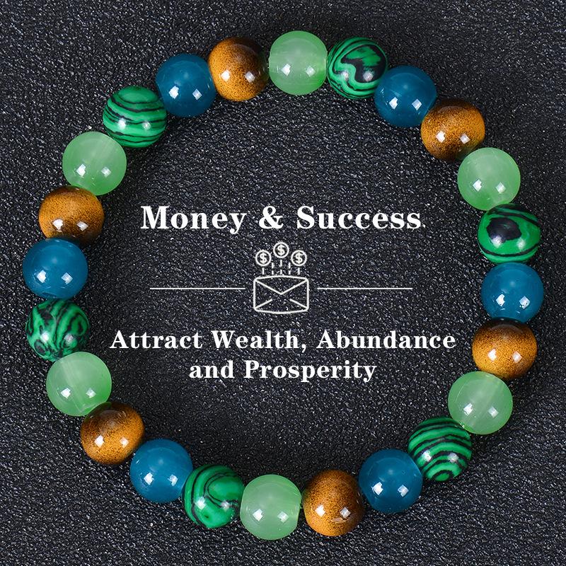 Cross-Border Exclusive Natural Stone Tiger's Eye Yellow Crystal Bracelet for Wealth & Success In Europe and America