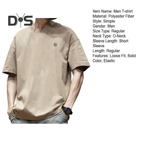 Pánské tričko s kulatým výstřihem, s krátkým rukávem, volného střihu, letní prodyšné, ležérní pulovrové topy pro každodenní nošení