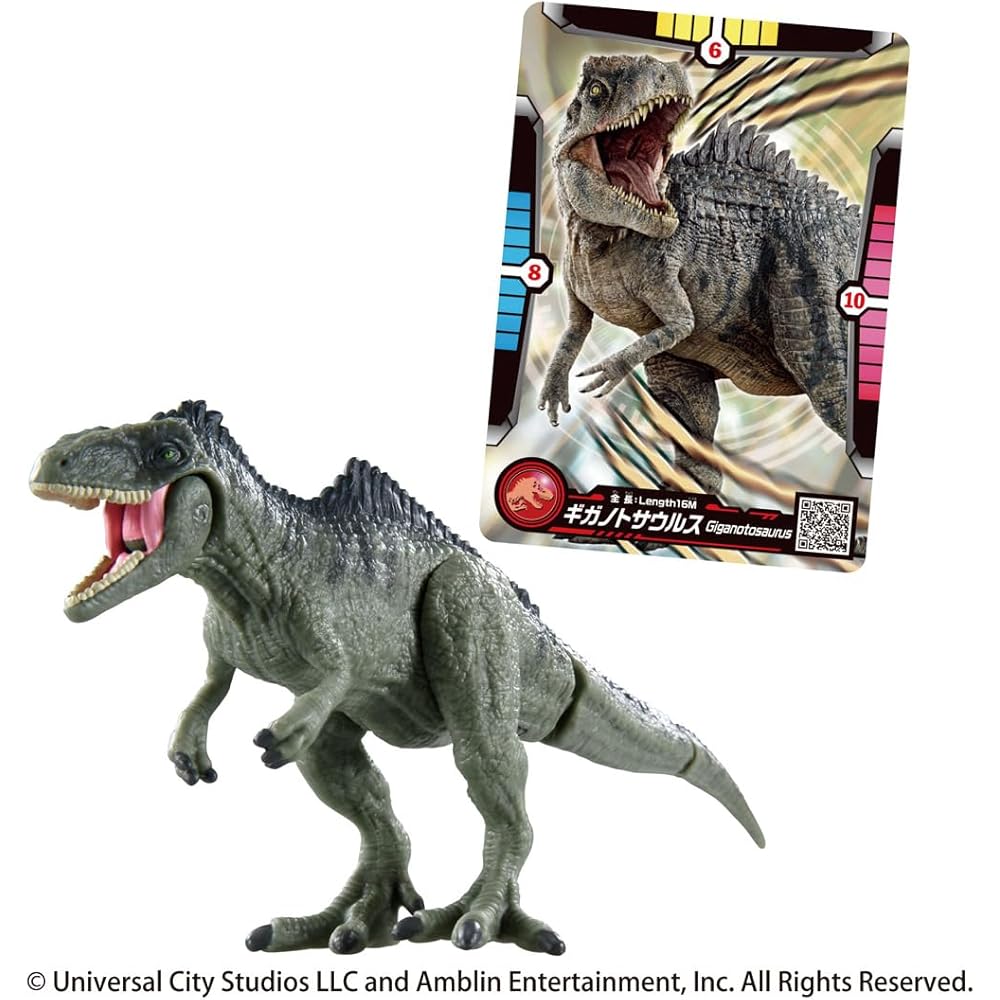 Takara Tomy Ania Jurassic World Giganotosaurus Toy with Battle Card for Ages 3 and Up