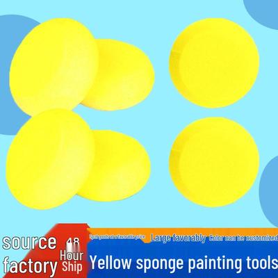 Kids' Gouache Watercolor Painting Sponges - Round, Absorbent Art Tools for Stamping and Drawing