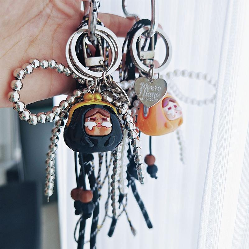 Exquisite Multi-Element Bag Pendant High-Grade Hand-Woven Rope Beaded Rope Keychain Versatile Bag Decoration Accessories Gifts