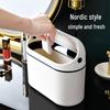 Mini Desktop Trash Can with Lid for Home or Office