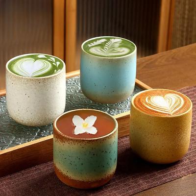Caneca de café retrô de 250 ml, estilo japonês, cerâmica, xícara de café da manhã, criatividade, combinação de cores, xícara de café com leite, chá da tarde, bebidas, utensílios para bebidas