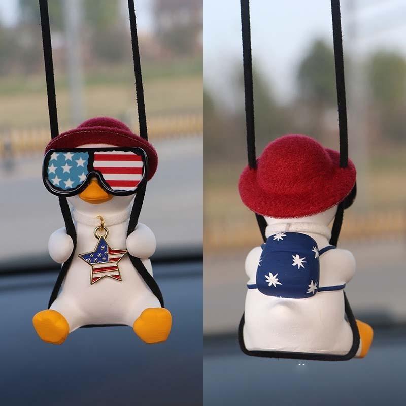 

Duck Swing New Car Hanging Pendant American Flag Gypsum Cartoon Style Decoration StyleB