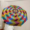 1pc Colorful Spiral Automatic Folding Umbrella - Portable Collapsible Design, 8-Rib Iron Frame, Playful Design yy251215223