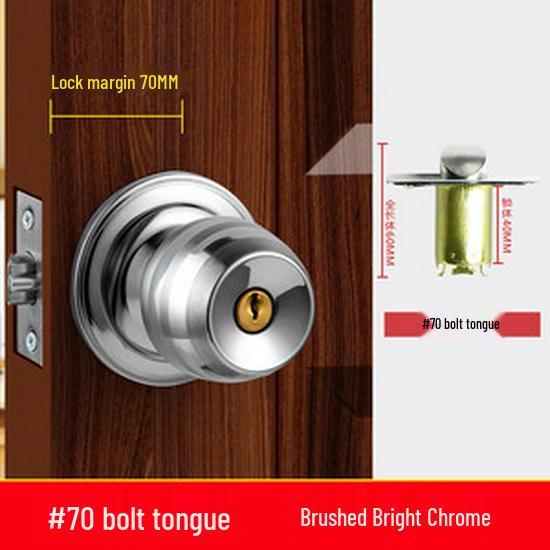 Universal Stainless Steel Spherical Door Lock for Bedrooms & Bathrooms