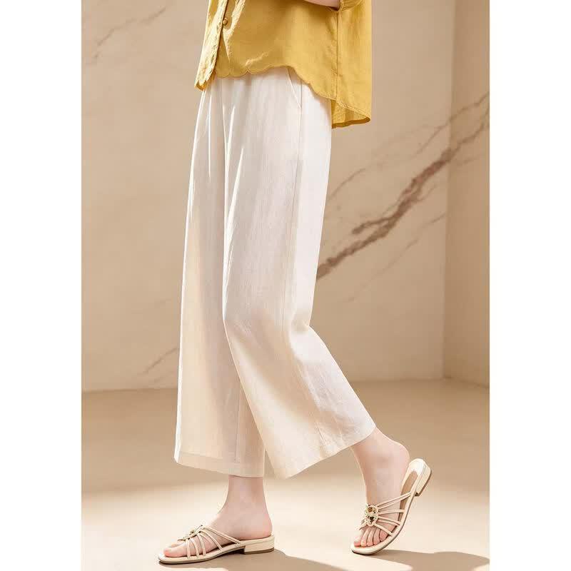 D.F.DEAR Women's High-Waisted Wide-Leg Capri Pants