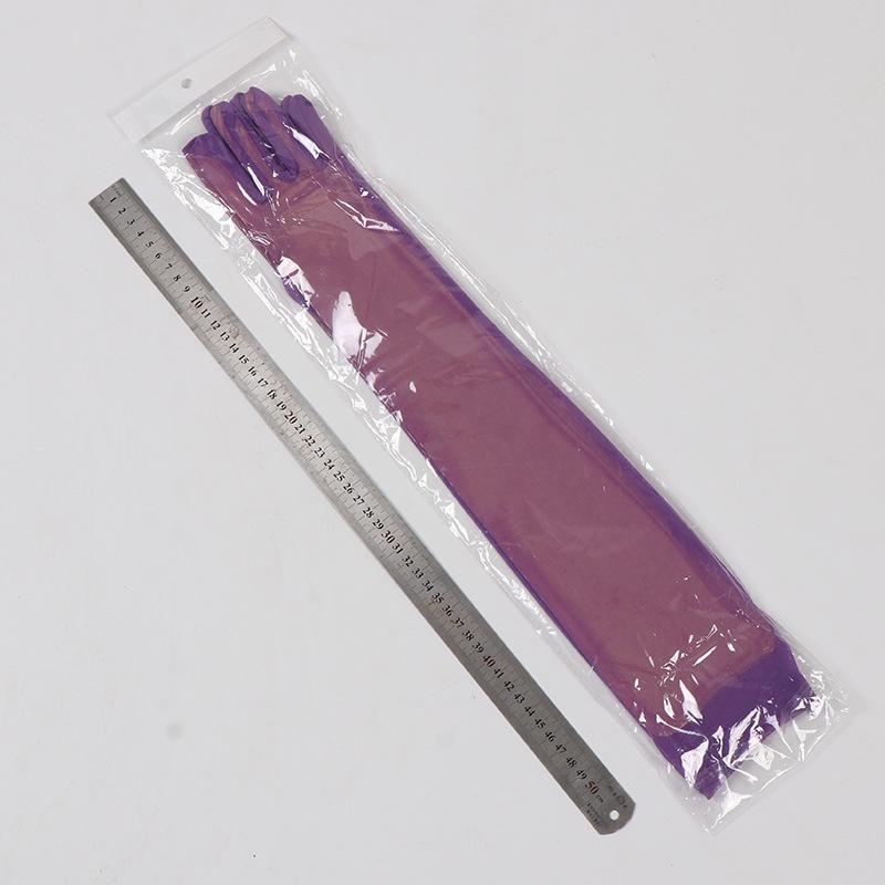 55Cm Sexy Lace Thin Hollow Transparent Long Gloves Breathable Net Yarn Women Man Stage Performance Party Cosplay Elasticity