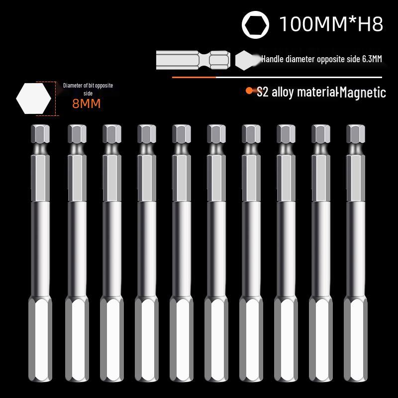 Hexagonal High Hardness S2 Bit Set for Pneumatic & Electric Screwdrivers