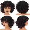 LUPU Synthetic Afro Kinky Curly Wigs With Bangs For Black Women African Heat Resistant Ombre Pink Black Short Hair Cosplay Wigs