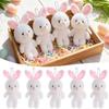 10Pcs Keyring Little Rabbit Plush Toy Stuffed Easter Party Bunny Plush Dolls  Girl